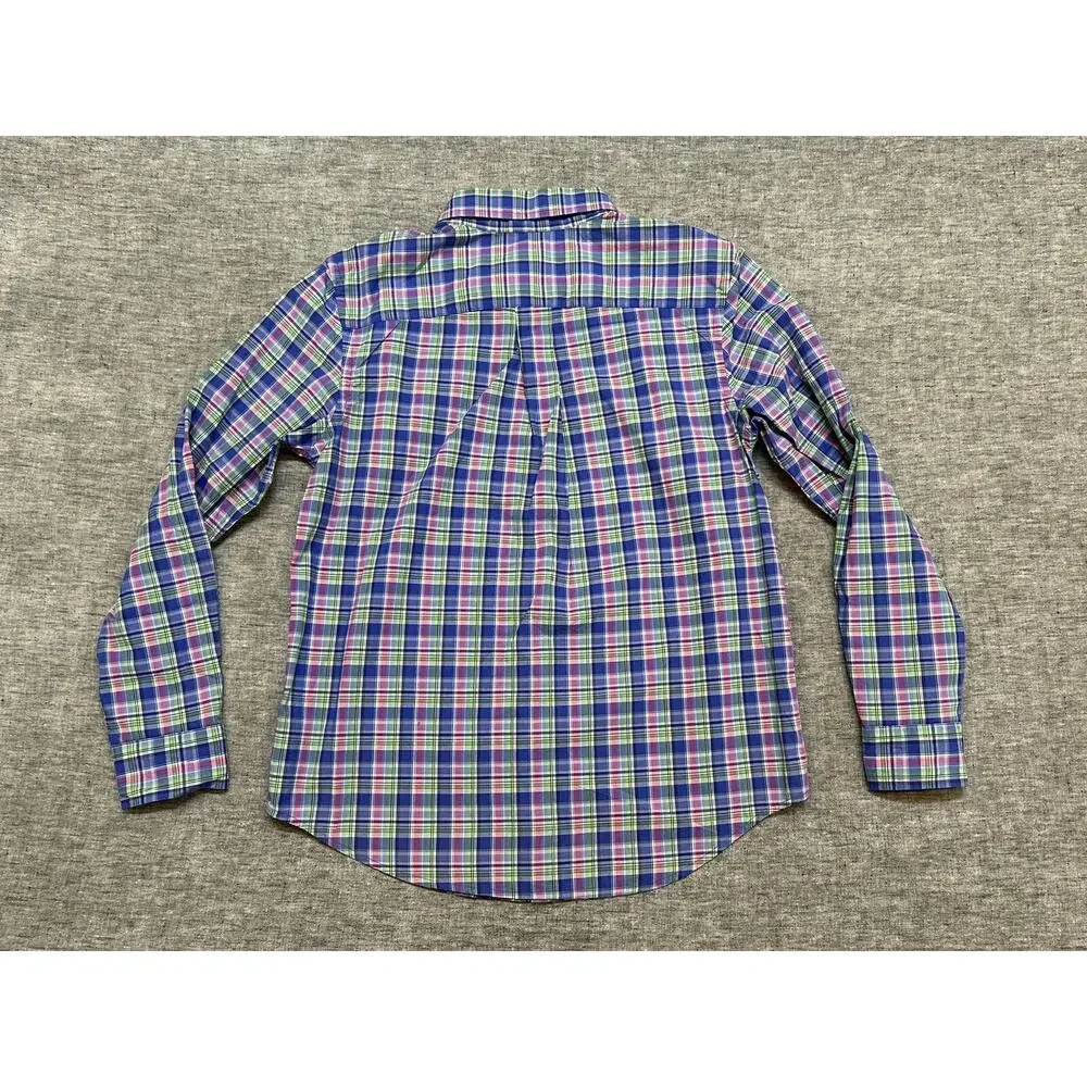 Ralph Lauren Shirt Youth Large 14-16 Plaid Long Sleeve Classic Preppy Button-Up
